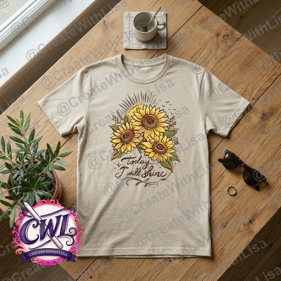 Today I will Shine | Sublimation Design | Digital Art
