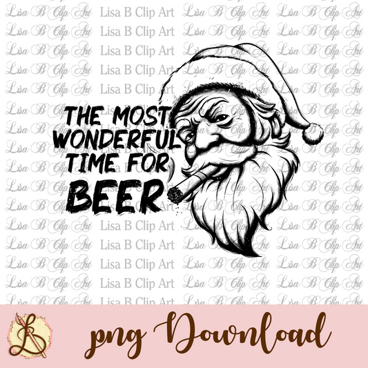 The Most Wonderful Time for Beer | Sublimation Design | Digital Art